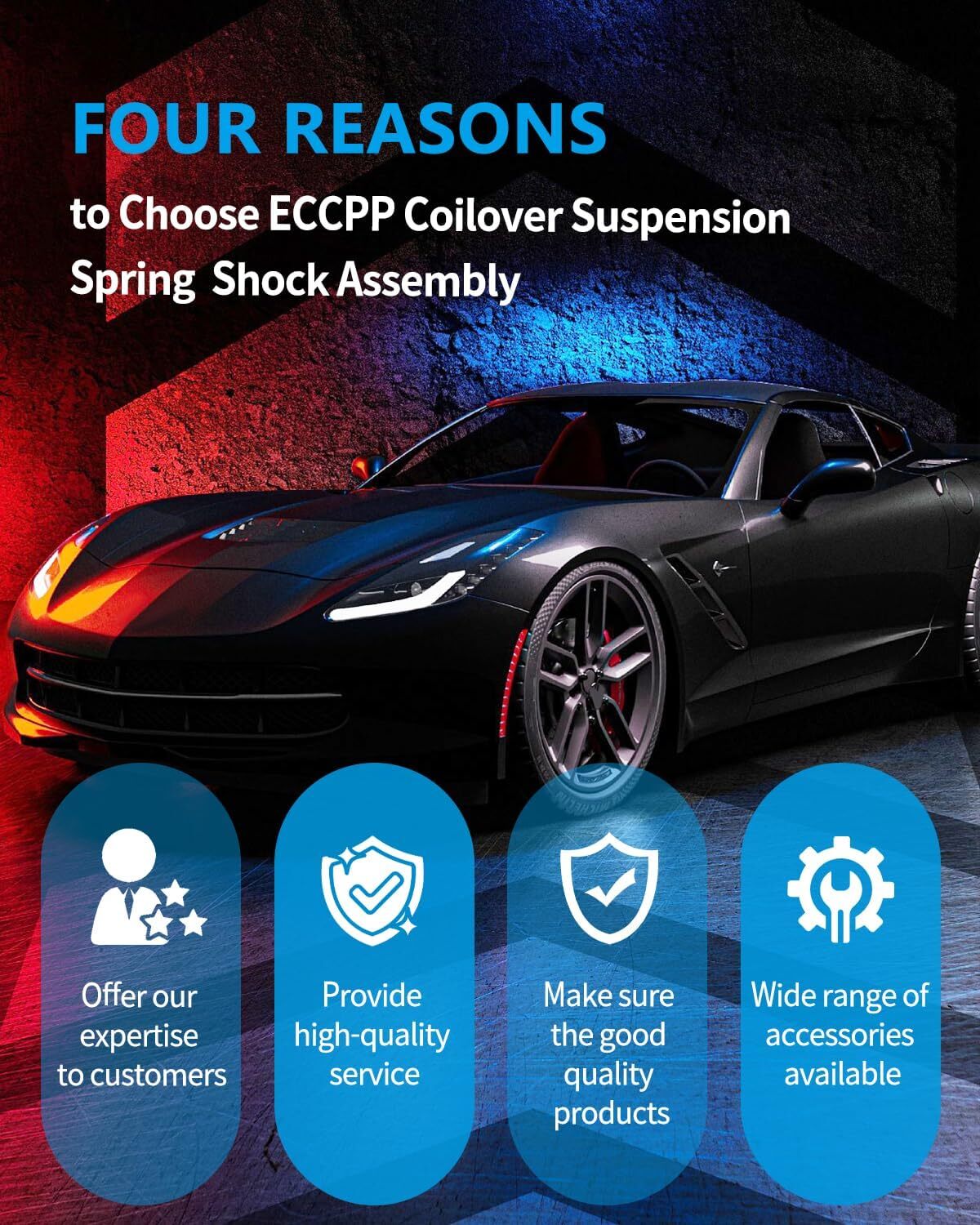 Suspension Spring Kit Coilovers For 1994-04 Ford Mustang Shock Struts Adj Height 6B93BC-57