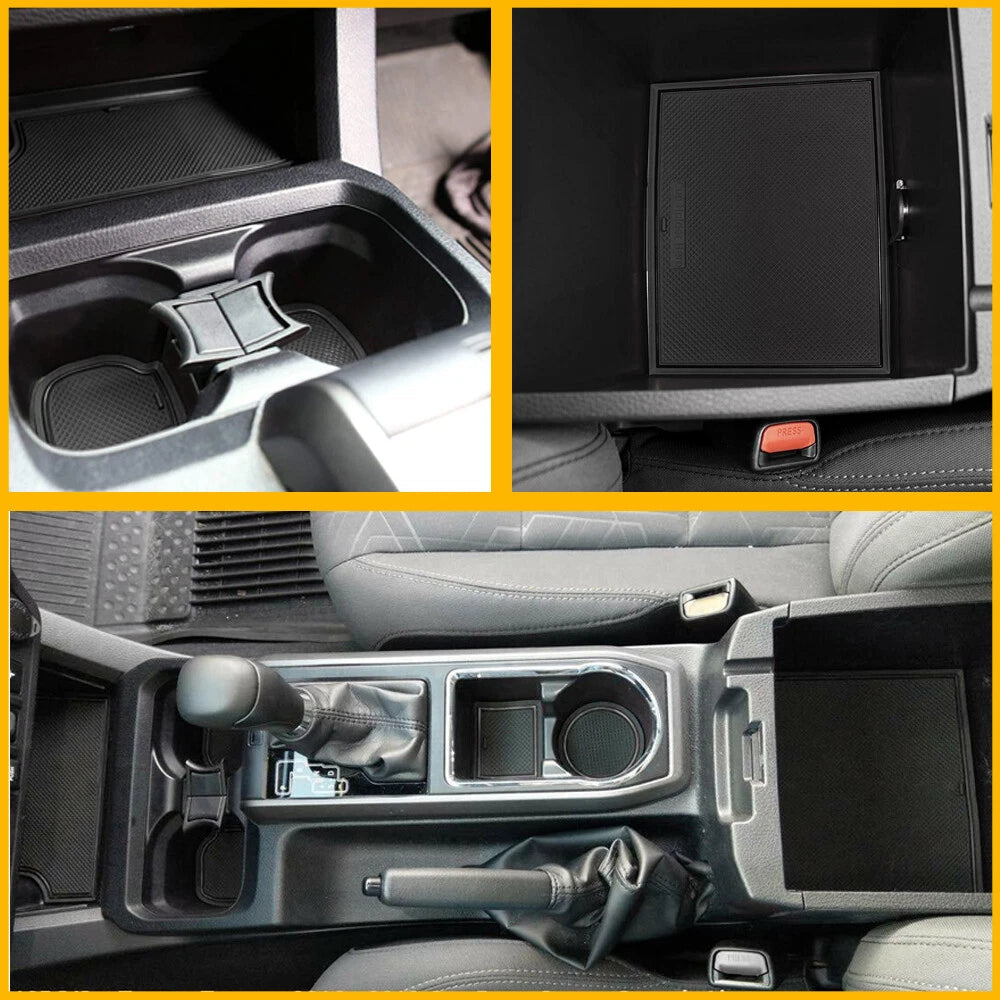 For 2016-2021 Toyota Tacoma Cup and Door Center Console Liner Insert Black Trim 6B93BC-57