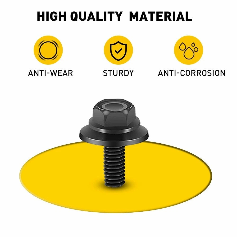 Bolts Screws Fastener M6 10mm Hex For Car Body Fender Engine Splash Shield EOA 6B93BC-57