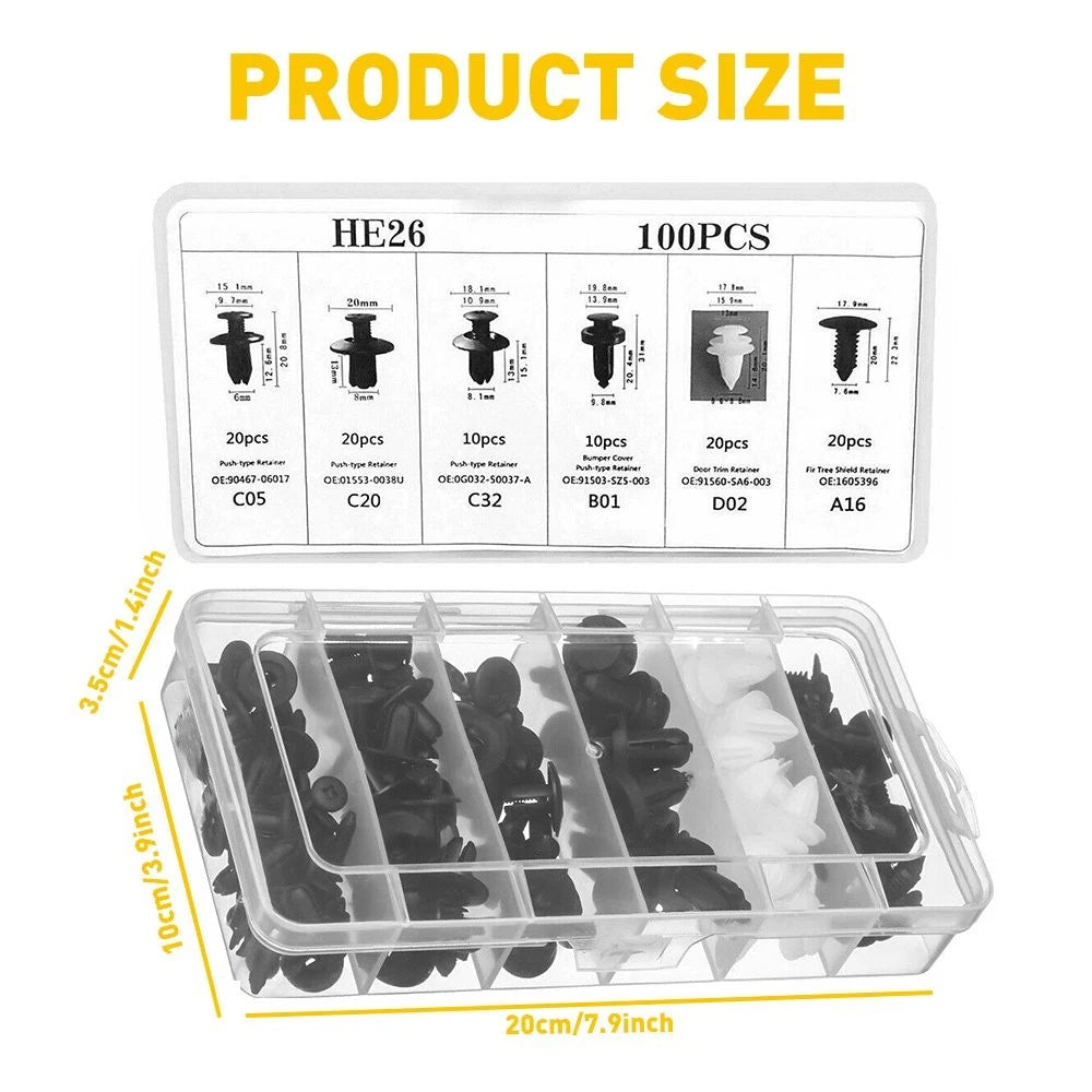 Accessories Trim Car Push Clip Pin Rivet Bumper Door Panel Retainer Fastener Kit 6B93BC-57