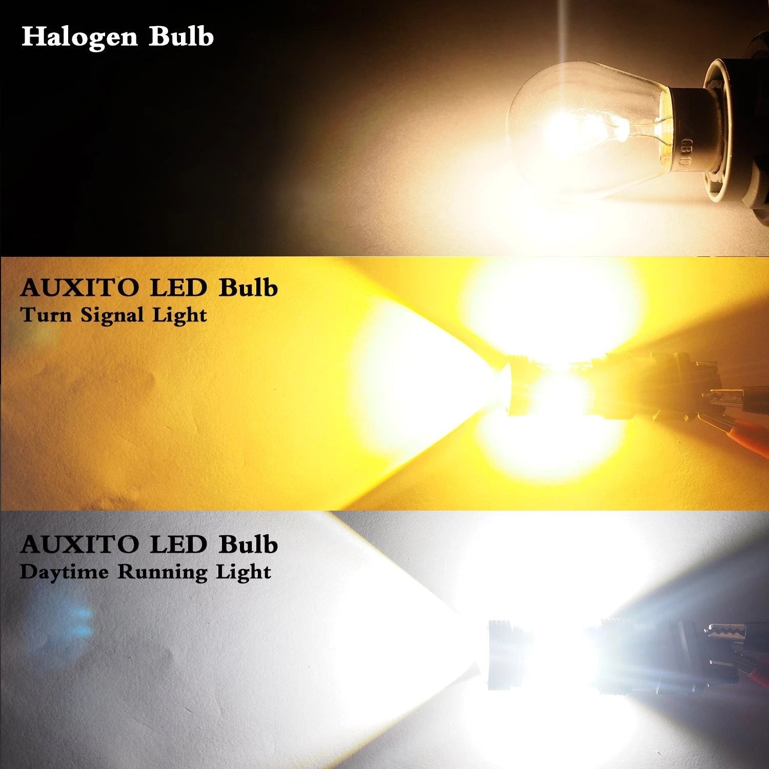 2X 3157 3457A White Amber Dual Color Switchback LED Turn Signal Light Bulb EA 6B93BC-57