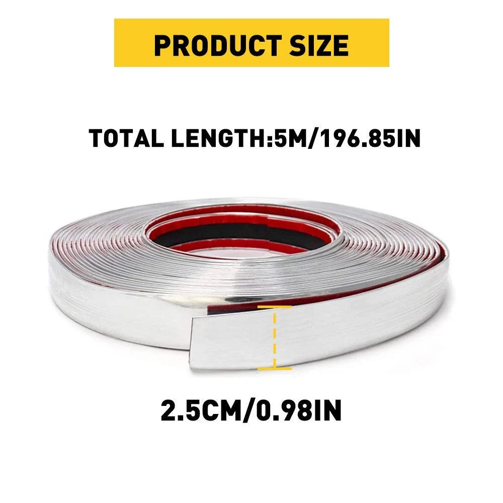 16ft Chrome 1inch Trim Molding Strip Car Door Window Bumper Side Trime Protector 6B93BC-57