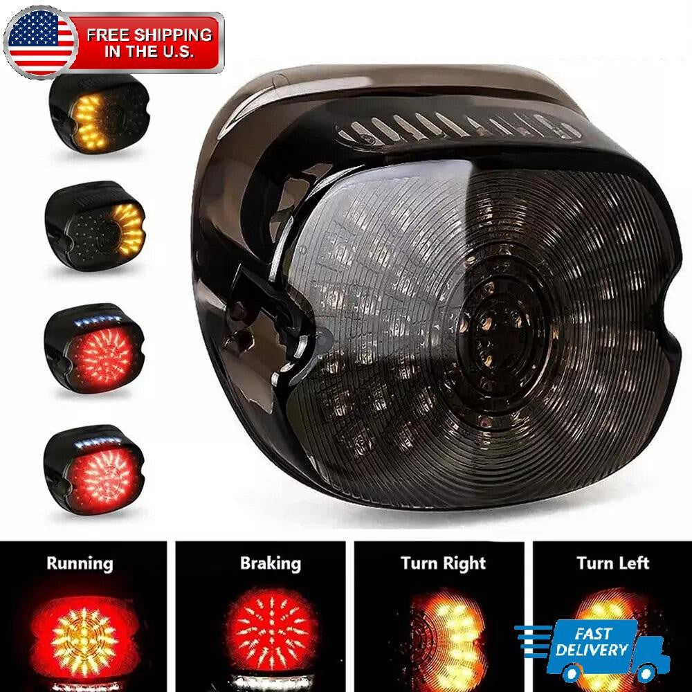 Red LED Tail Light Rear Brake Turn Signal For Harley Sportster XL1200 XL883 Dyna