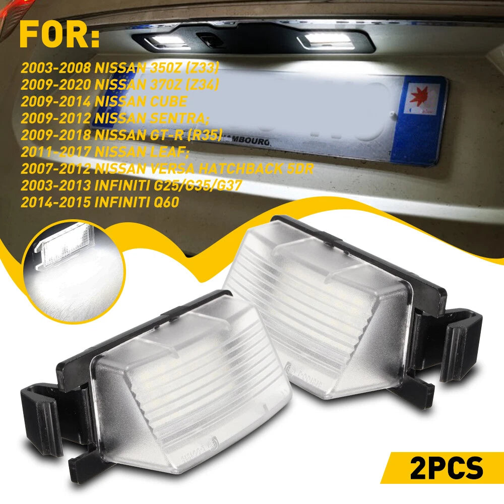 2x LED LICENSE PLATE LIGHTS For Infiniti G25 G35 G37 S60 Sedan 2003-2013 Bright 6B93BC-57
