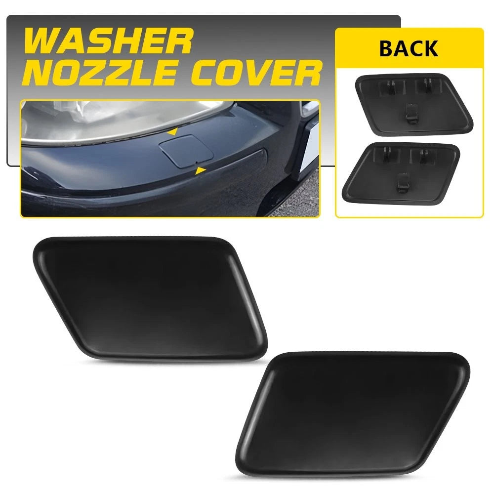For Volvo S60 2005-2009 Black Pair Front Headlight Washer Jet Spray Cover Cap EA 6B93BC-57