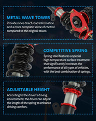 Full Coilovers For VW Jetta GOLF R/GTI 15-19 MK7 Coil Springs Suspension Struts 6B93BC-57