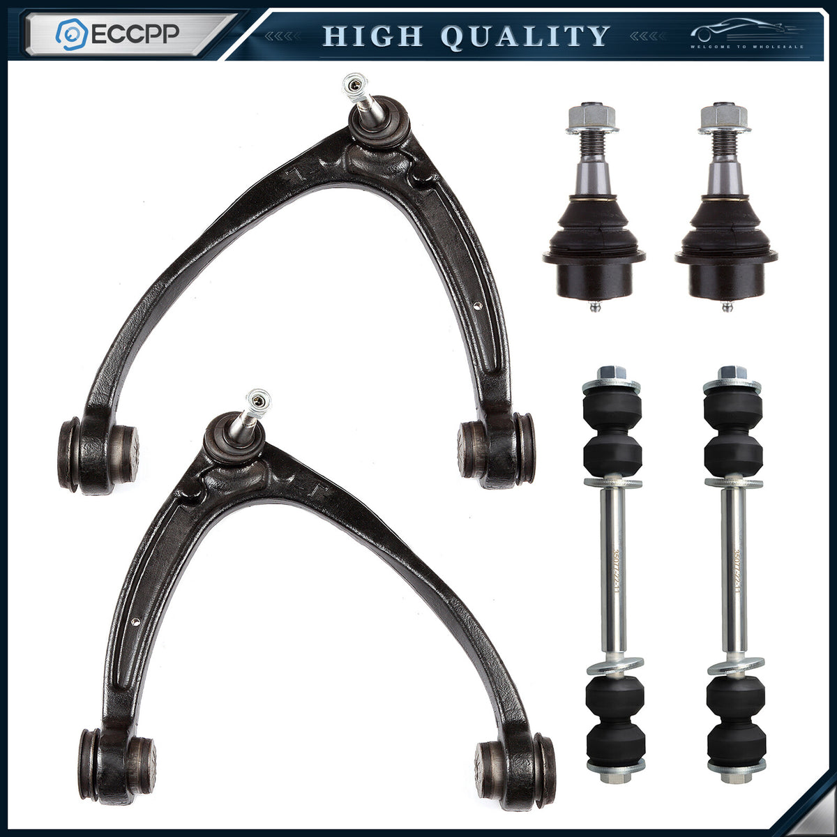 Front Upper Control Arms Sway Bars For 2007-2014 GMC YUKON SILVERADO SIERRA 1500