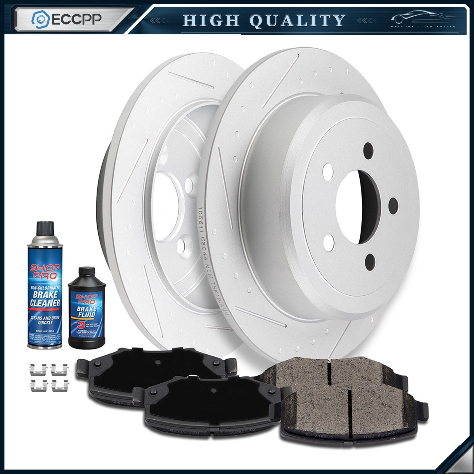 Rear Ceramic Brake Pads And Rotors For 07-11 Dodge Nitro 08-12 Jeep Liberty 6B93BC-57