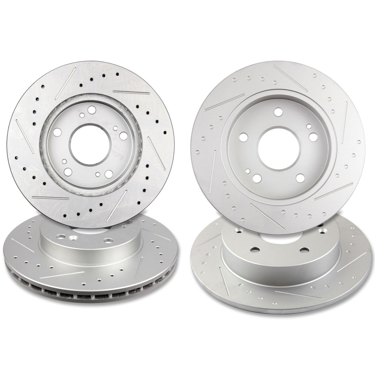 Front Rear Brake Rotors Discs For 2006 2007 2008 2009-2011 Honda Civic Slotted 6B93BC-57