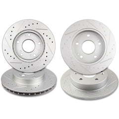 Front Rear Brake Rotors Discs For 2006 2007 2008 2009-2011 Honda Civic Slotted 6B93BC-57