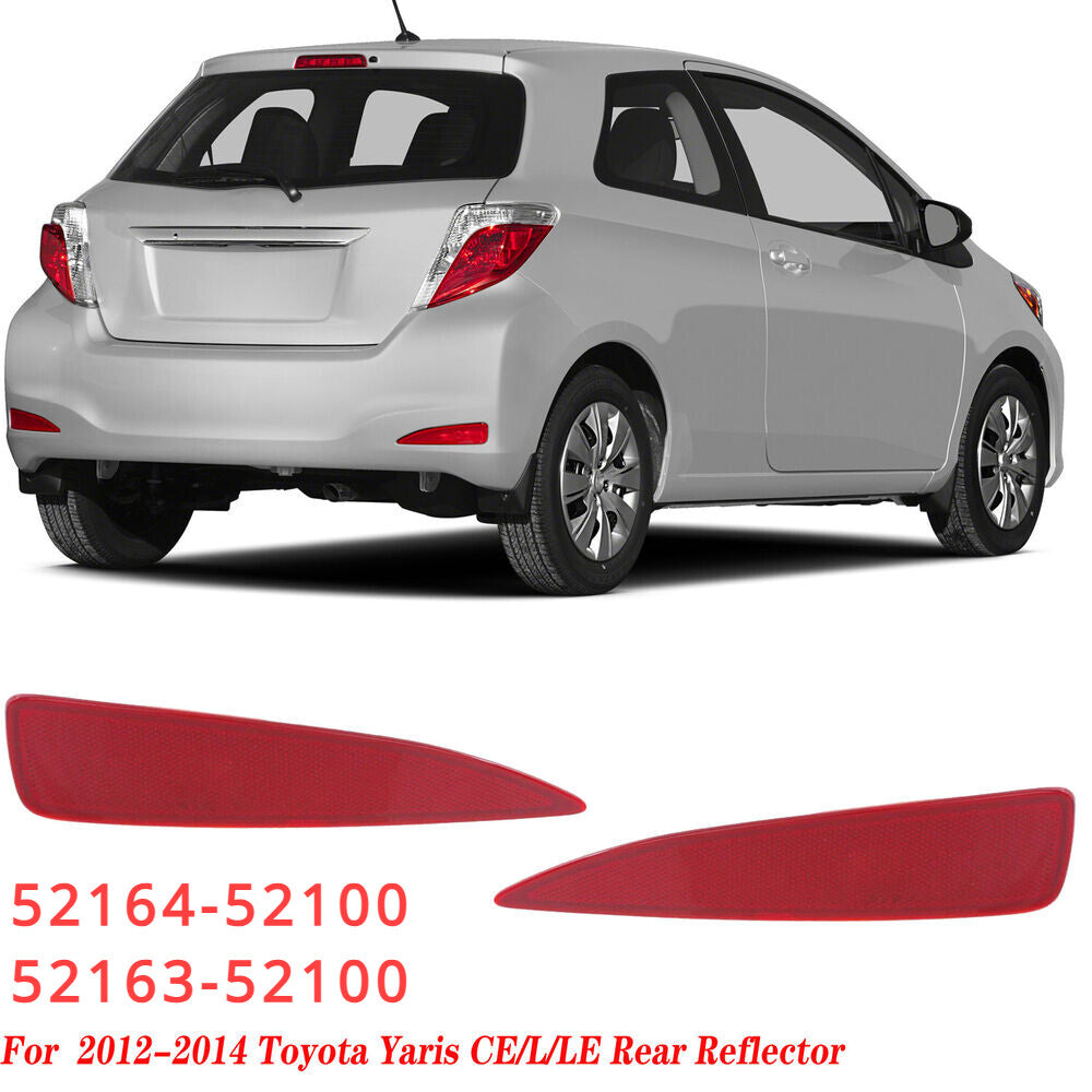 1 Pair Rear Bumper Reflector Light Lamp For 2012 2013 2014 Toyota Yaris CE/L/LE