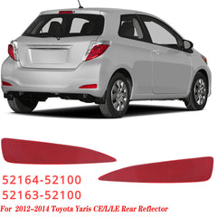 1 Pair Rear Bumper Reflector Light Lamp For 2012 2013 2014 Toyota Yaris CE/L/LE