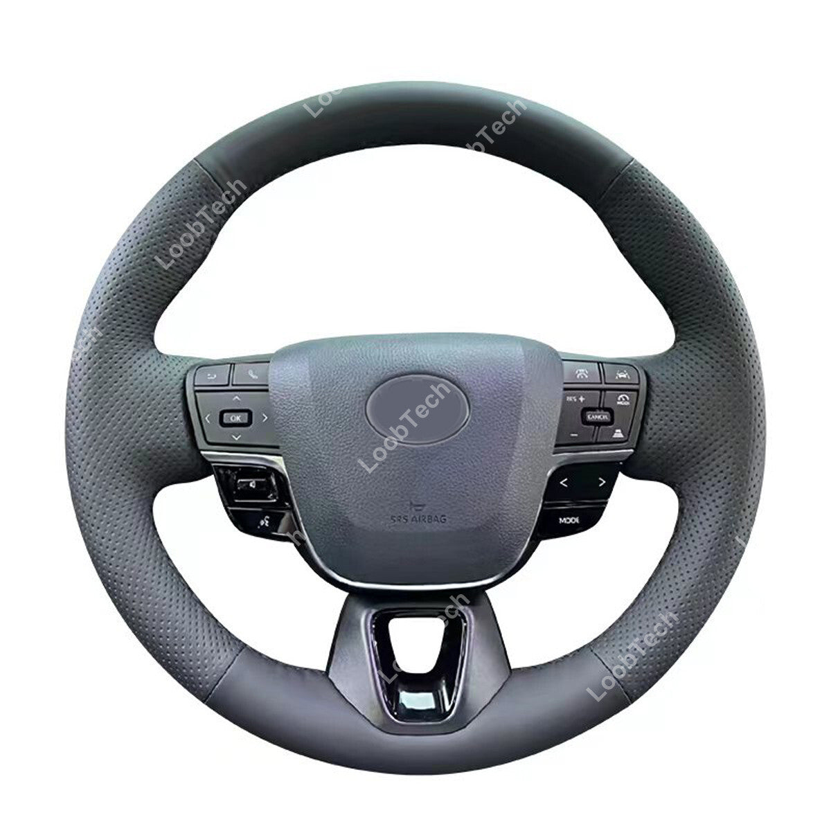 Steering Wheel Wrap For Toyota Camry  XV80 2024 Black Perforated Leather Cover