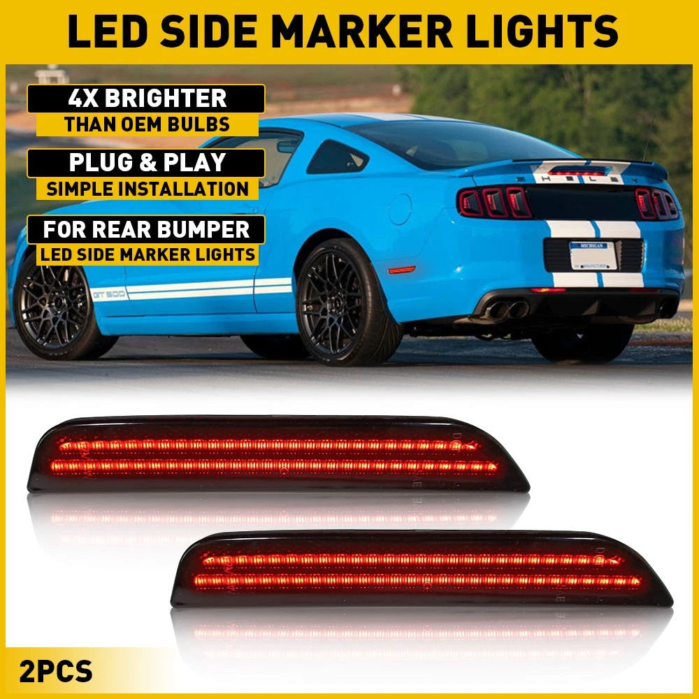 For 10-14 LED Mustang Ford Rear Smoke Marker Turn Side Lamps Signal Light 2pcs 6B93BC-57