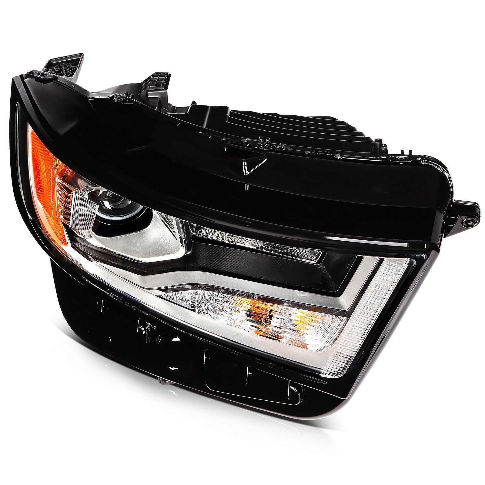 ECCPP Halogen Headlights Assembly For Ford Edge 2015-2018 Pair Kit Black Amber 6B93BC-57