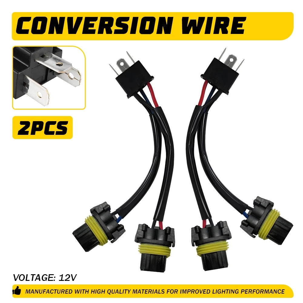 Conversion Wire 9003 to 9005 9006 Two Harness HeadLight Bulb Adapter Connector A 6B93BC-57
