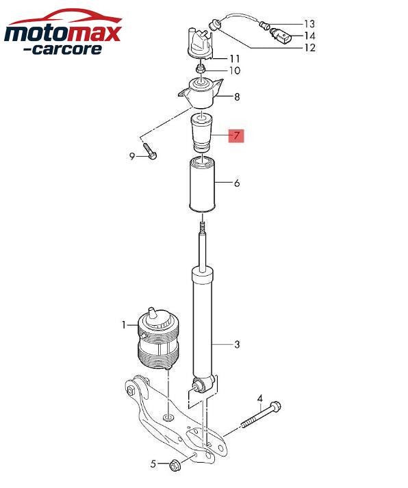 Suspension Strut Bumper + Dust Cover 4M0512131 for Audi Q7 SQ7 A4 B8 6B93BC-57
