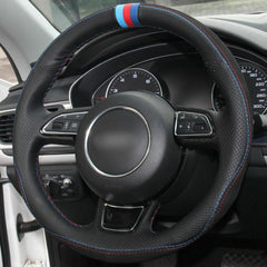 Top Leather Steering Wheel Hand-stitch on Wrap Cover For Audi A5 A7 A1 A3