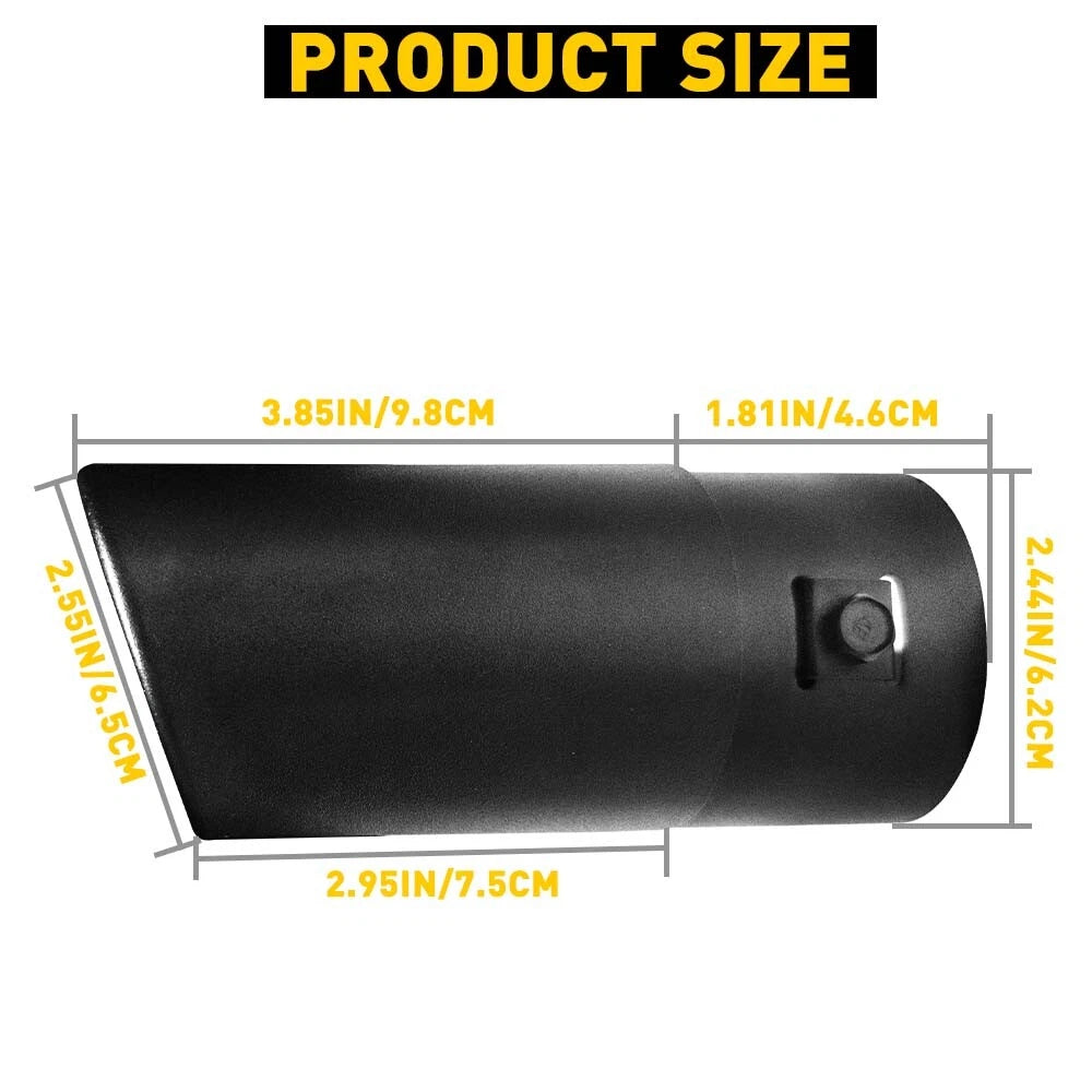 Matte Black Stainless Steel Exhaust Tip Fit 1.5-2.4inch For outlet tailpipe EOA 6B93BC-57