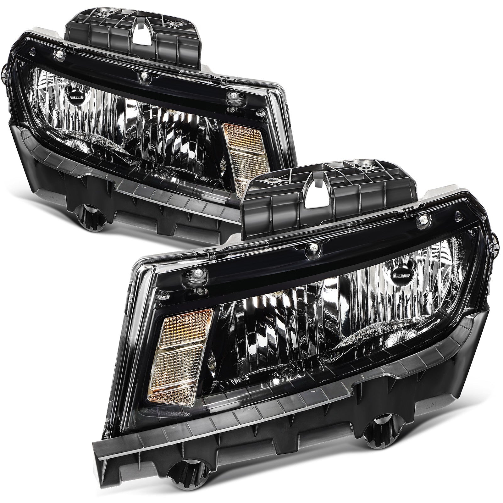 For 2015-2014 Chevy Camaro Black Housing Left+Right Headlights Assembly 6B93BC-57