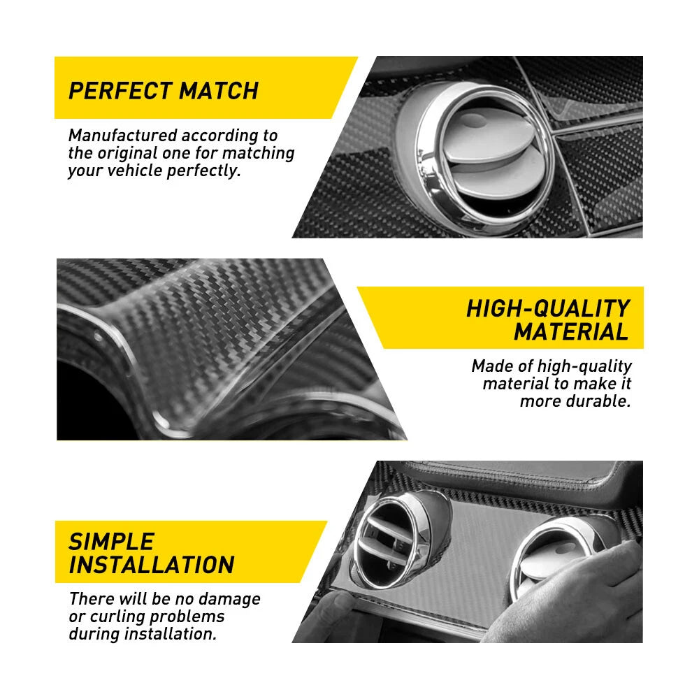 30PCS Carbon Fiber Full Set Interior Decoration Trim Kit For 2015+ Ford Mustang 6B93BC-57