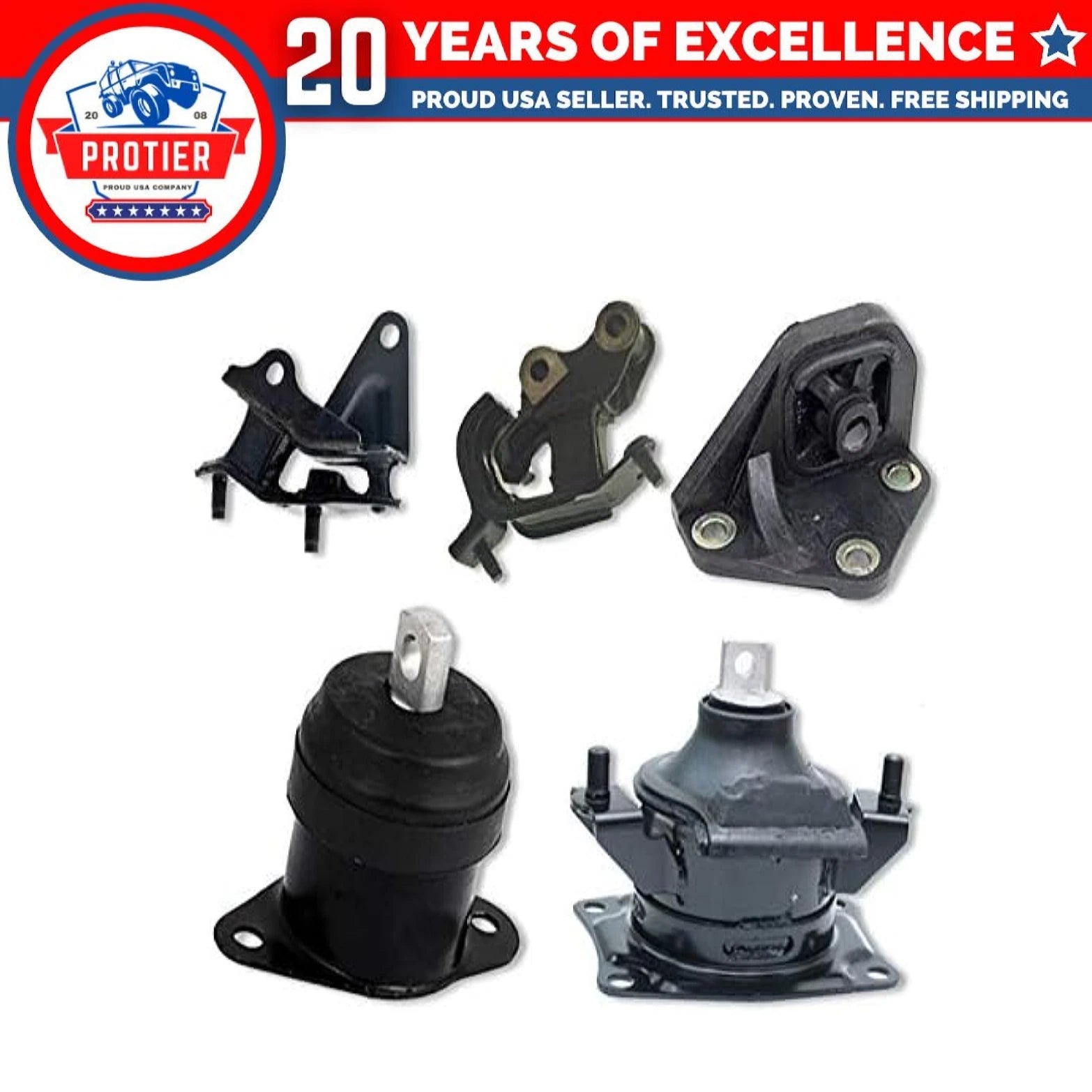Fits 2003-2007 Honda Accord 2.4L MANUAL Engine Motor & Trans Mount 5pcs : A4517 6B93BC-57