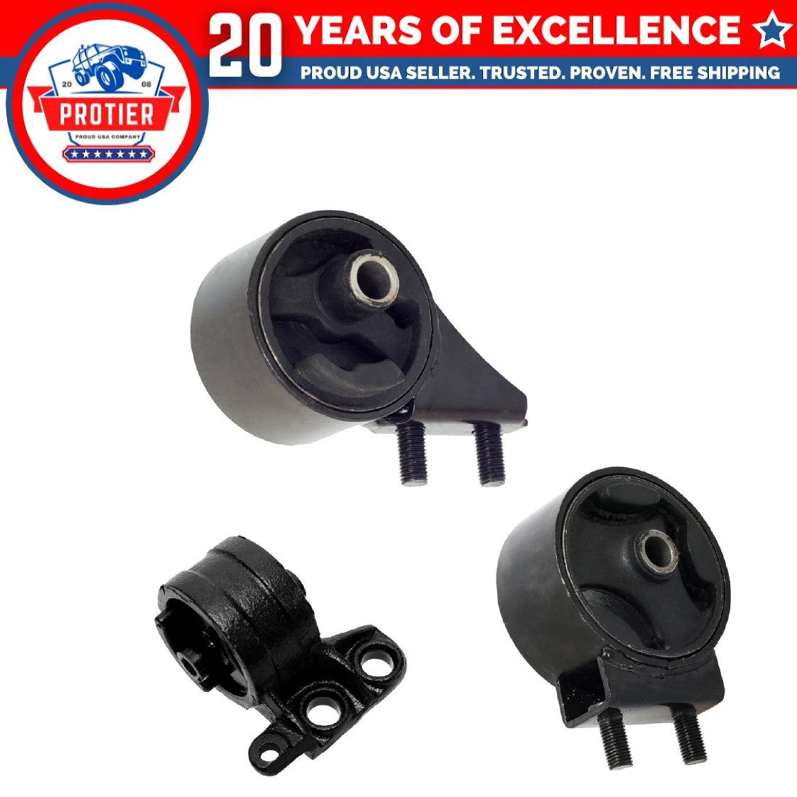 Engine Motor & Trans Mount 3PCS Set for 1994-1997 Kia Sephia 1.6L Replaces 6B93BC-57