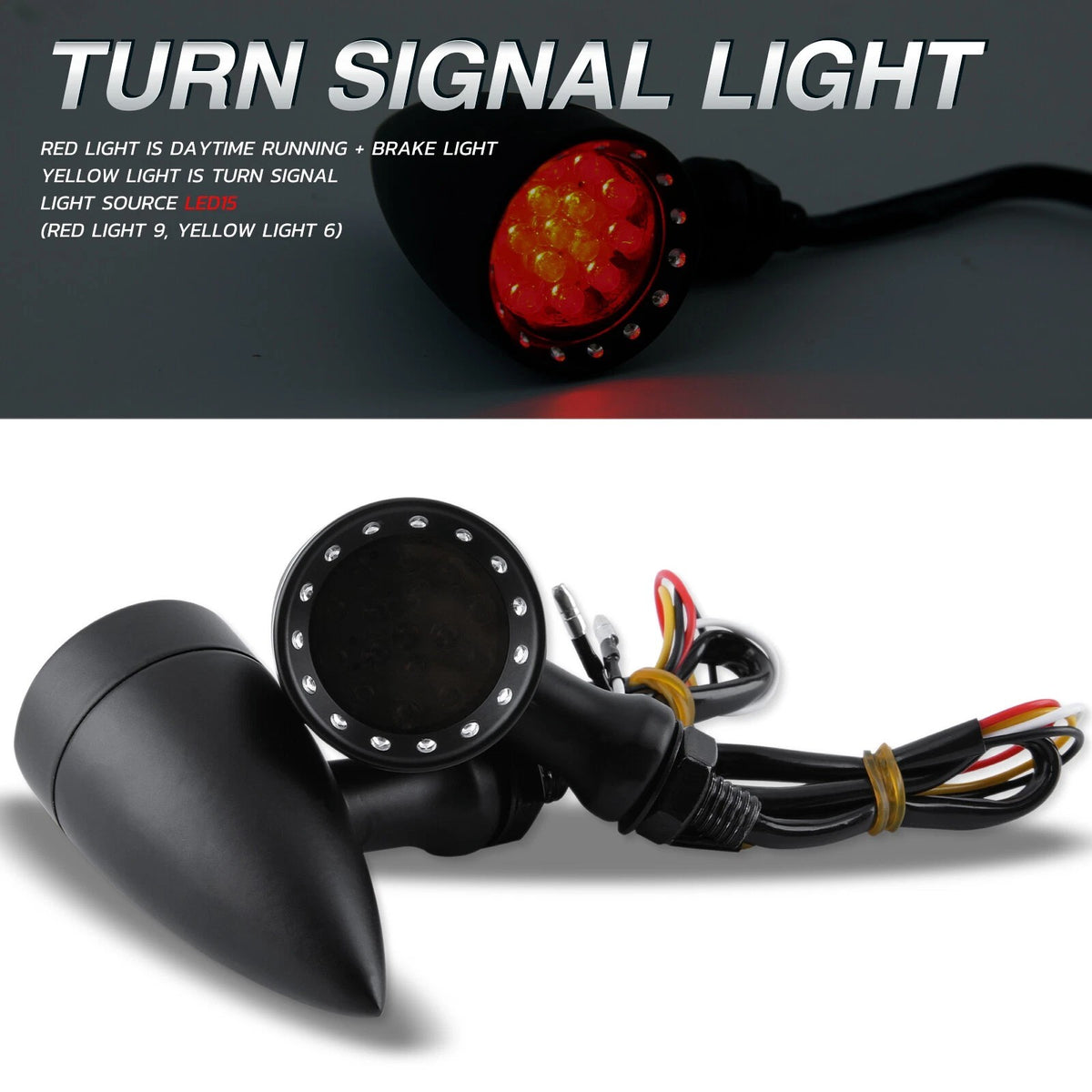 LED Turn Signal Indicator For Honda Yamaha Suzuki Kawasaki Harley Ducati 10mm