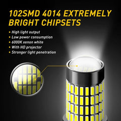AUXITO 2X 3157 3156 T25 Back up Reverse Light White LED Tail bulb 102SMD EA AUXITO