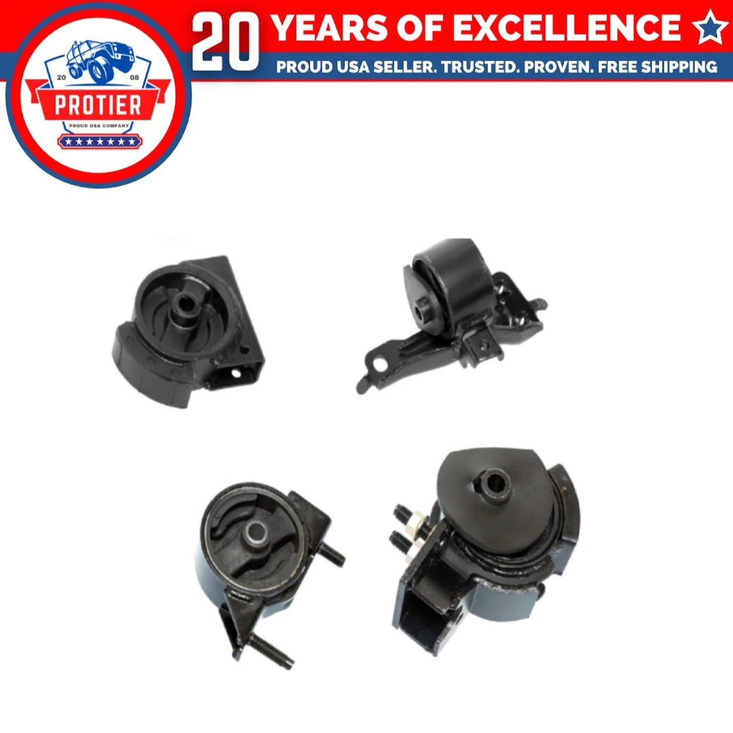 Engine Motor & Trans Mount Set 4PCS Compatible for 90-92 Geo Prizm 1.6L GSI 6B93BC-57