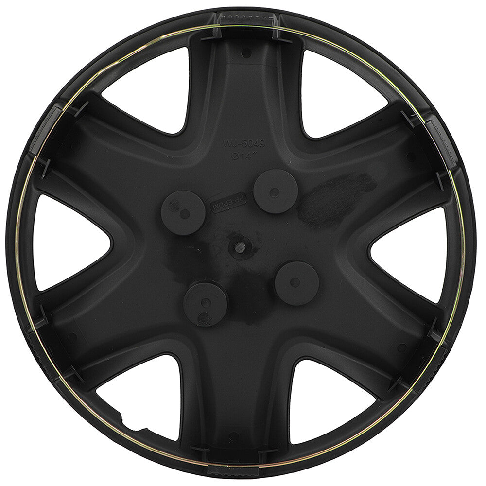 ECCPP 4X Wheel Hub Caps Covers Snap On Black Rim Covers For R15 Tire 4 Lug Wheel ECCPP