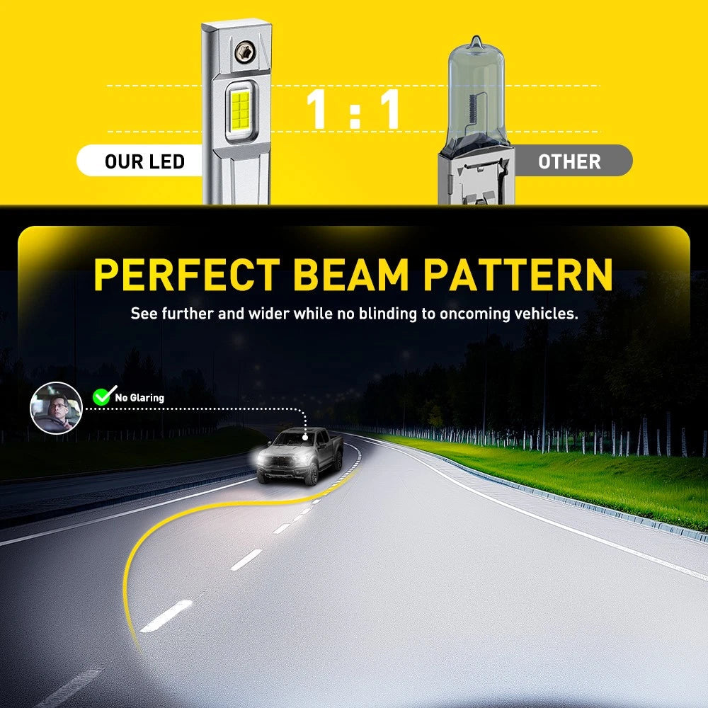 H1 & H7 Combo LED Headlight High Low Beam Bulbs Kit Super Bright White 6500K M6S 6B93BC-57