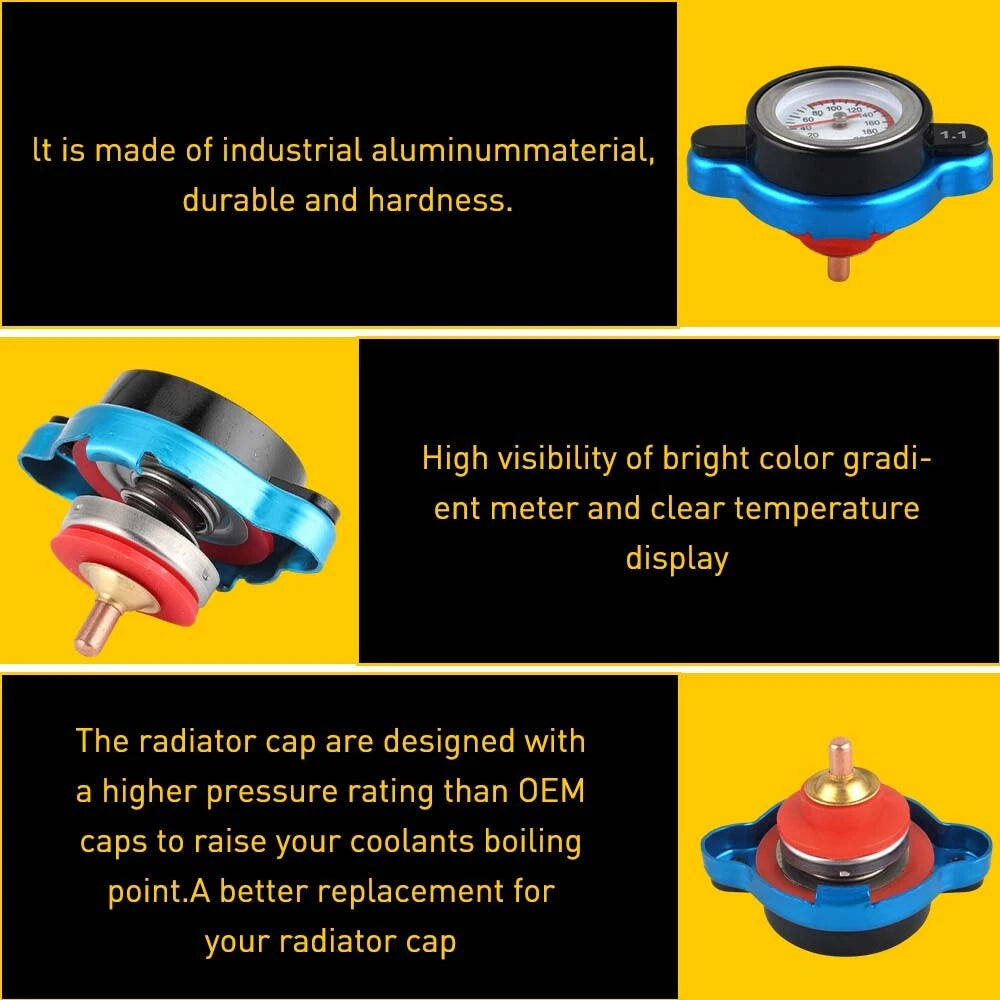 1.1Bar Small Head Car Vehicle Radiator Cap Water Temp Meter Thermostatic Gauge A 6B93BC-57