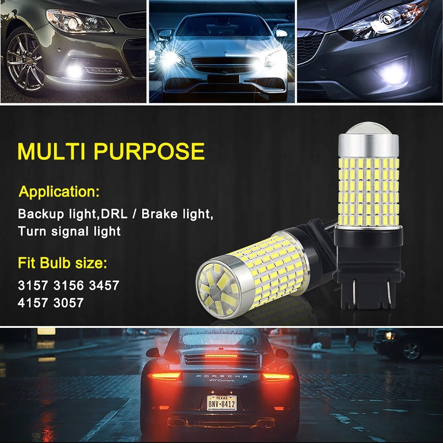 2X 3157 4057 Back up Reverse Light 3156 White LED Bulbs for Ford Crown Victoria 6B93BC-57