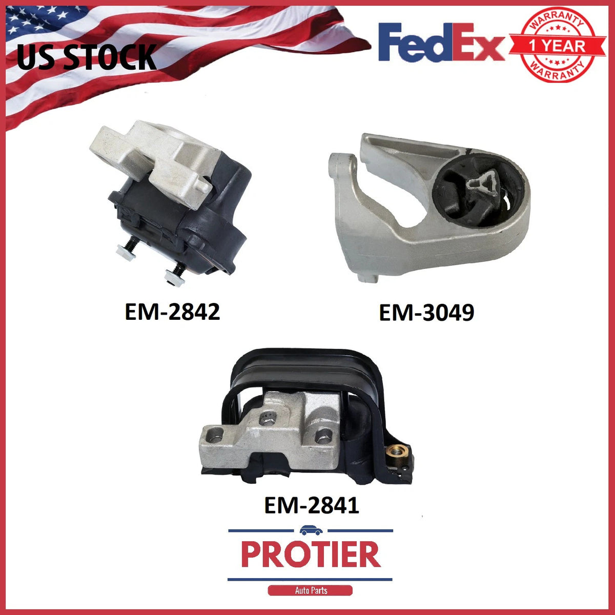 Fits Chrysler Sebring Fits Dodge Stratus 2001-2006 2.4L Motor & Trans Mount Set 6B93BC-57