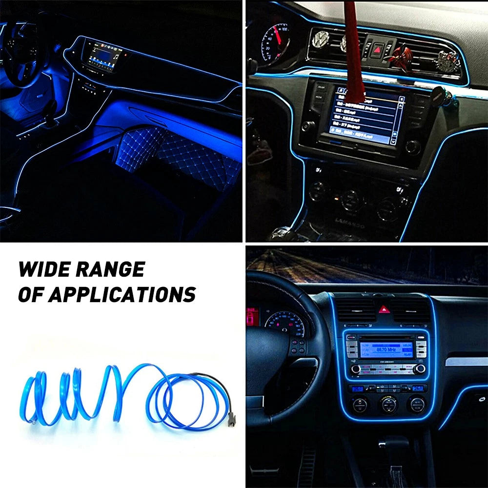 5M Auto Atmosphere Car Interior Strip Light Wire LED Decor Accessories Lamp EOA 6B93BC-57