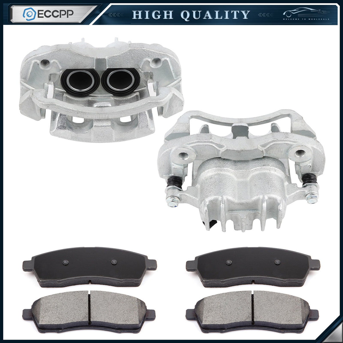 Rear Brake Calipers Brake Pads Set 6Pcs For 2000-2004 2005 Ford Excursion 6B93BC-57