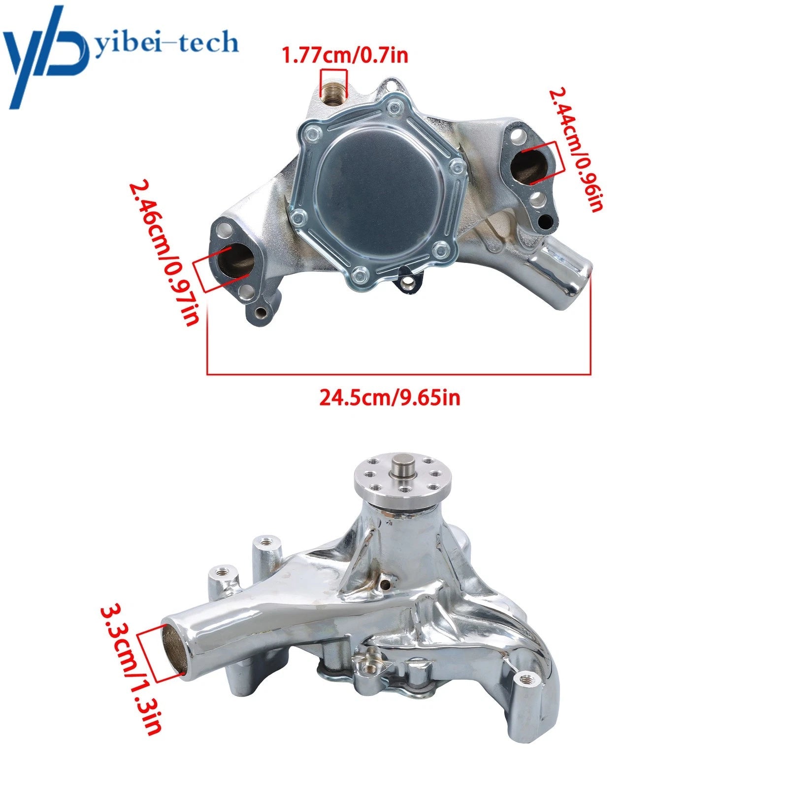 Chrome Big Block For Chevy High Volume Long Water Pump SBC 283 327 350 383 400 6B93BC-57