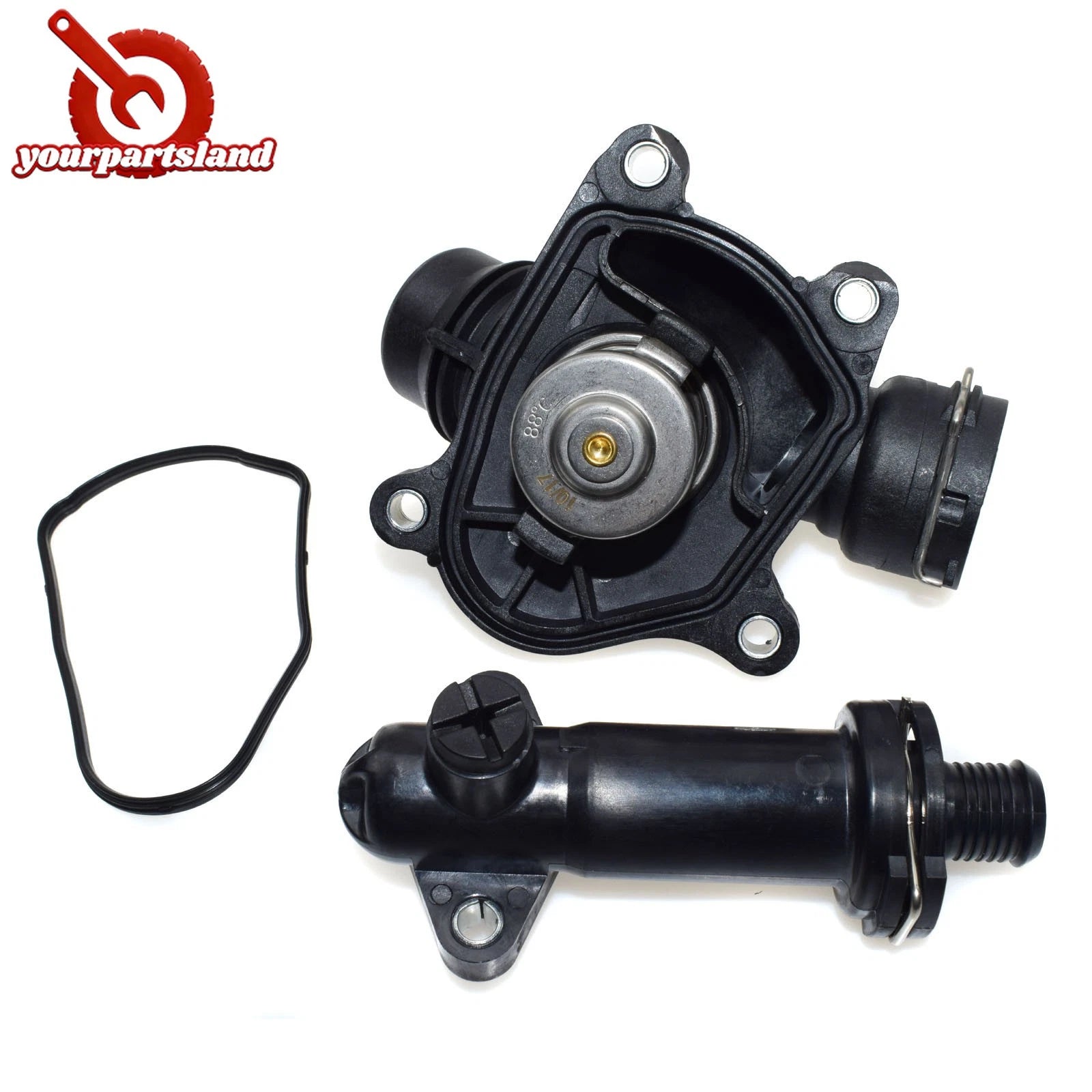 Coolant Thermostat & Housing Kit for BMW X3 X5 X6 E87 E91 E46 E90 E83 E70 E71 6B93BC-57