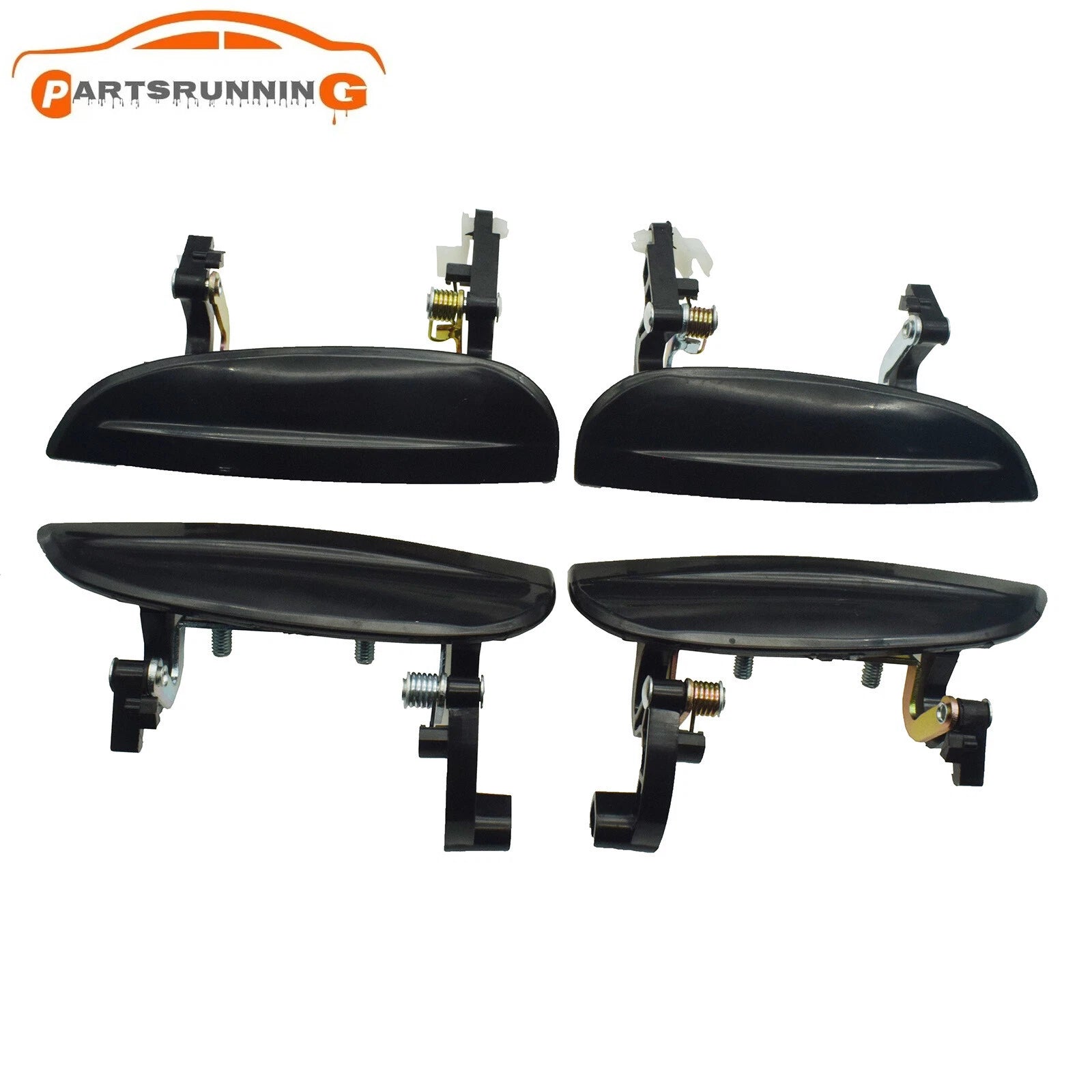 4PCS Front Rear Left Right Black Exterior Door Handles Set For 2003-2005 Kia Rio 6B93BC-57