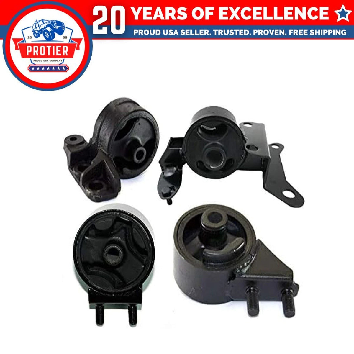 Fits 1995-1997 Kia Sephia 1.8L Engine Motor & Trans Mount Set 4pcs : A2651, 6B93BC-57