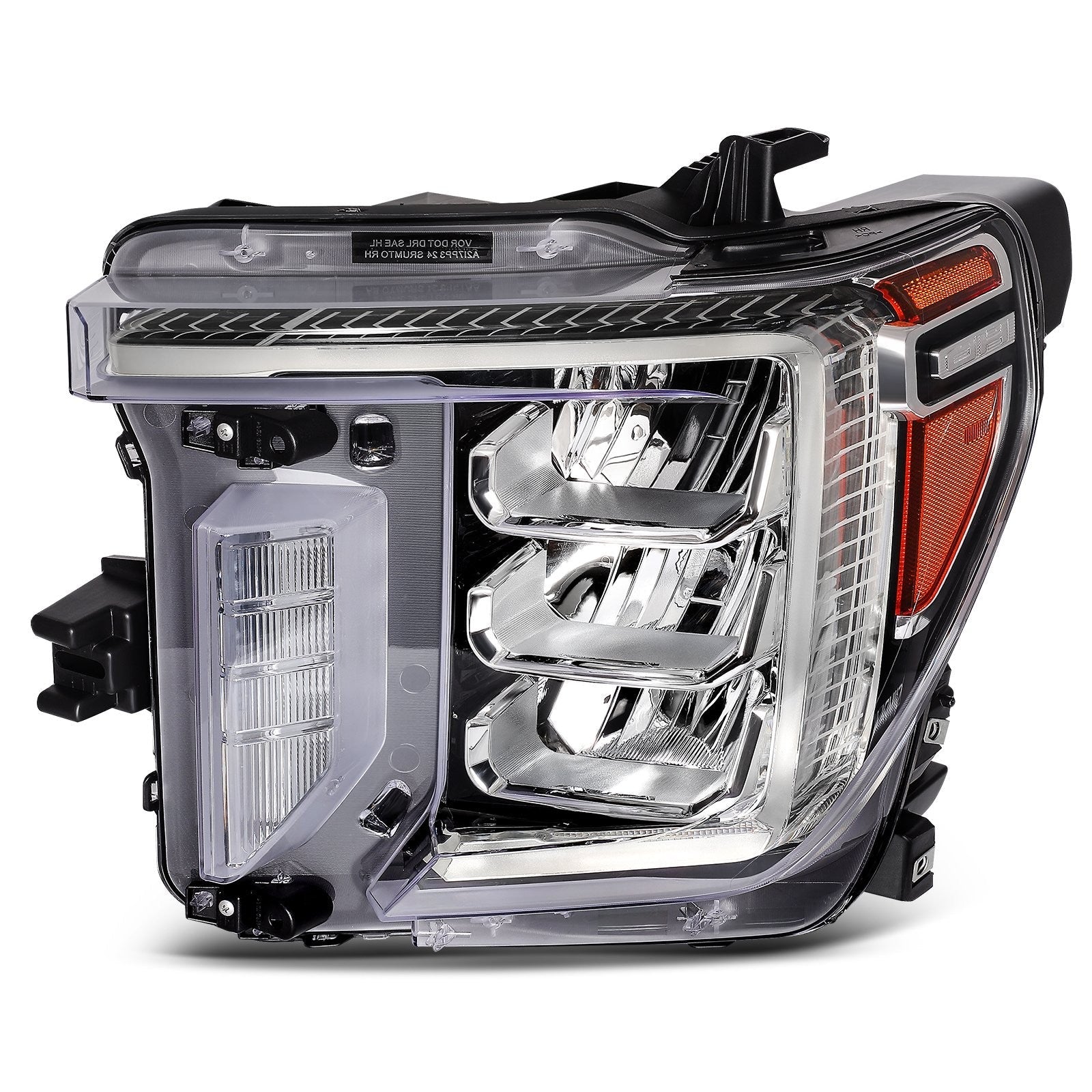 Pair Kit LED Headlights For 2020-2023 GMC Sierra 2500HD 3500HD 6.6L Black Amber 6B93BC-57