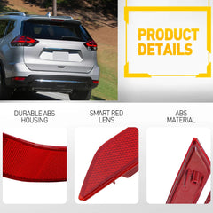 2PCS Rear Bumper Reflector Set Red Lens For 2017-2020 Nissan Rogue LH RH Side EA 6B93BC-57