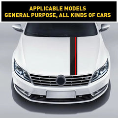 5D Carbon Fiber with Red Rally Stripes Trim Racing Car Body Front Hood Decal EOA 6B93BC-57