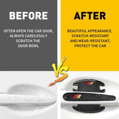 8x Car Door Handle Bowl Guard Protective Film Sticker Reflective Strips Scratch 6B93BC-57