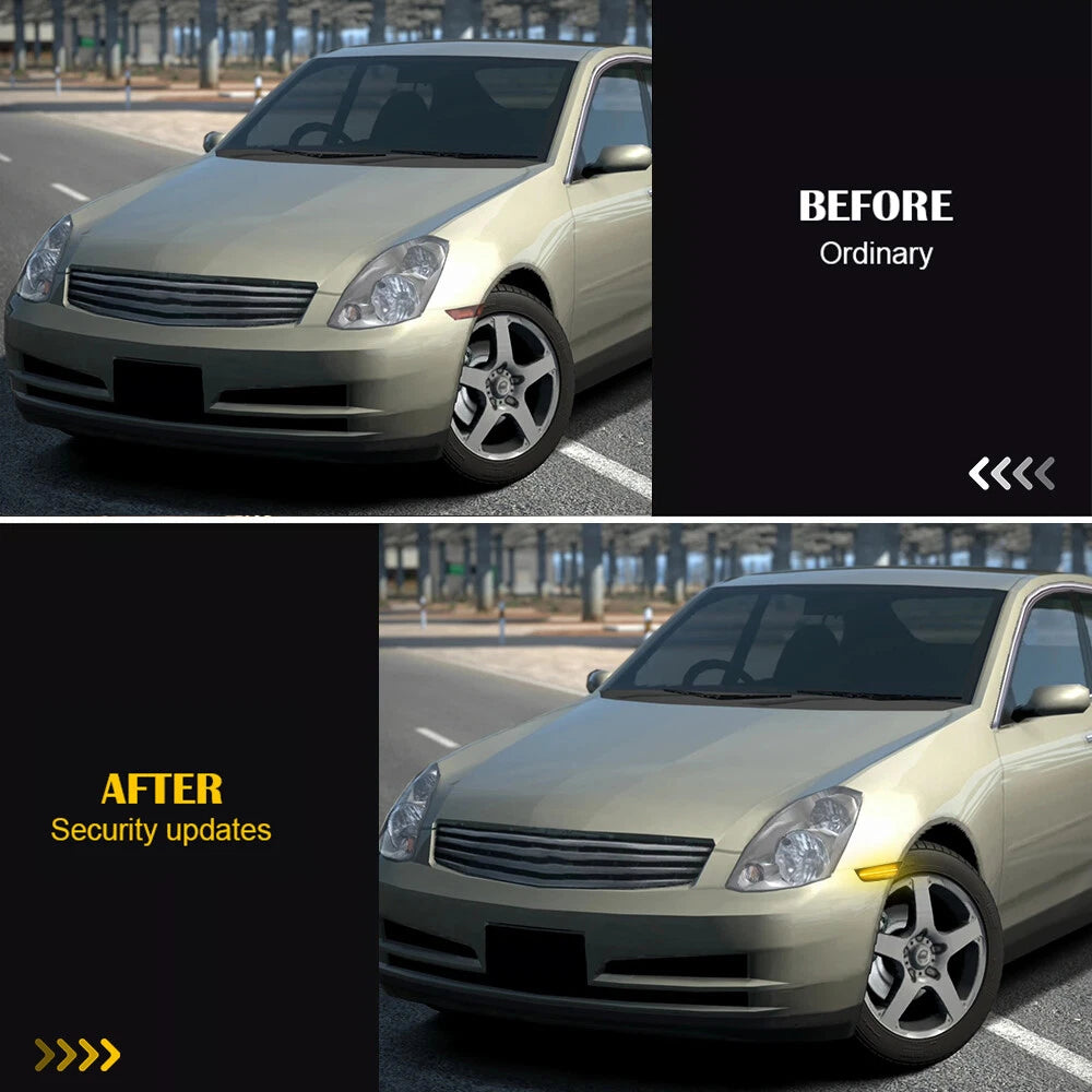 Smoked LED Bumper Side Lights Marker For 2003-2006 Infiniti Base G35 X Sedan 4DR 6B93BC-57
