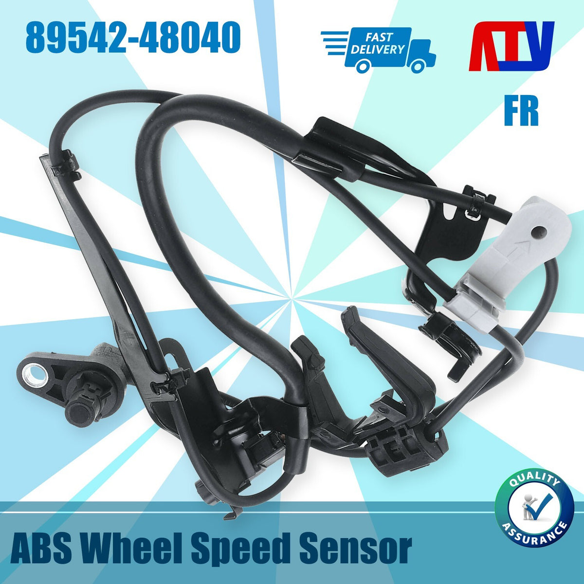 For 08-13 Toyota Highlander 1PCS Front Right ABS Wheel Speed Sensor 89542-48040
