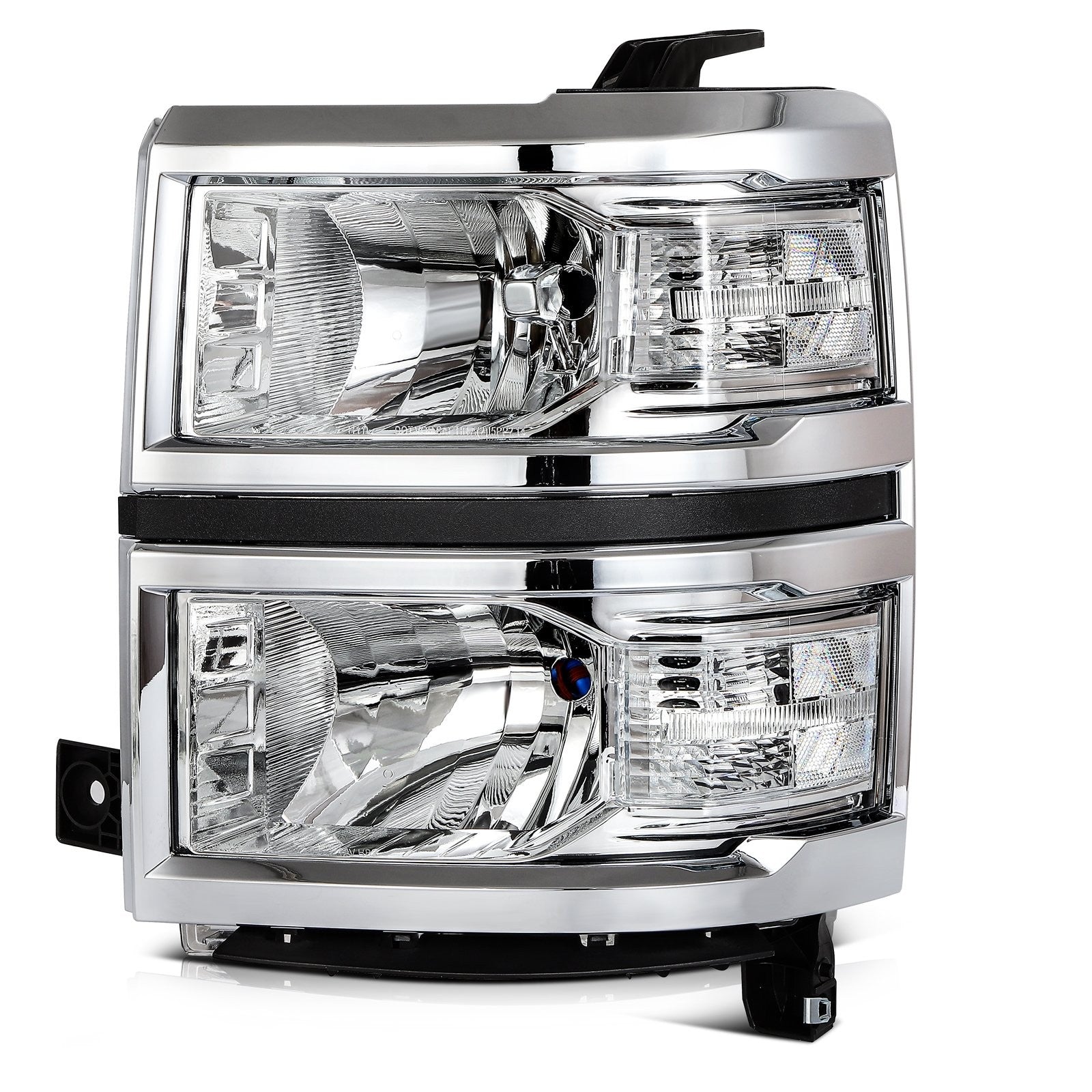 Pair Headlights Assembly For 2014-2015 Chevrolet Silverado 1500 4.3L 5.3L Chrome 6B93BC-57