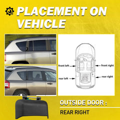 Exterior Door Handle For 2007-2016 Jeep Compass Rear Right Passenger Outer EOA 6B93BC-57