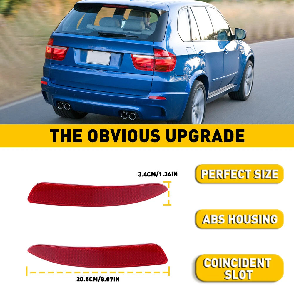 Rear Left Right Bumper Reflector Set for 2007-2013 BMW X5 3.0L 4.4L EOA 6B93BC-57